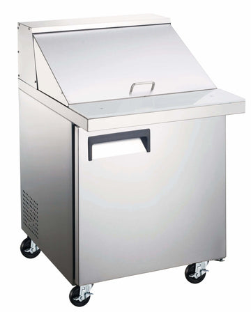 Mega Top Prep Table with storage and wheels for efficient kitchen operations.